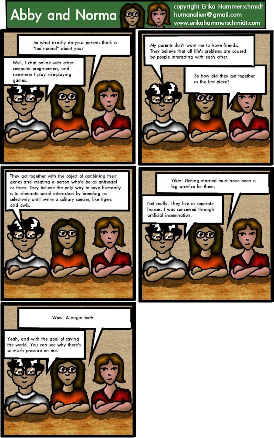  Strip #50 does not apply to Hans. Stories about him have no implied sex.