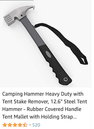 Heavy Duty Camping Hammer With Strap