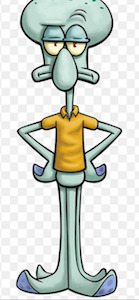 Squidward. a 6-tentacled character from SpongeBob