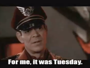 M. Bison saying For me, it was Tuesday