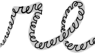 animation of the letters re, written in cursive, being zoomed in on, and as it gets closer you see that the lines of the cursive are made up of the letters rerererererere... also written in cursive and being zoomed in on again, forever