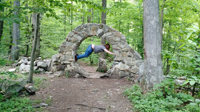John climbing a portal to fairyland. 