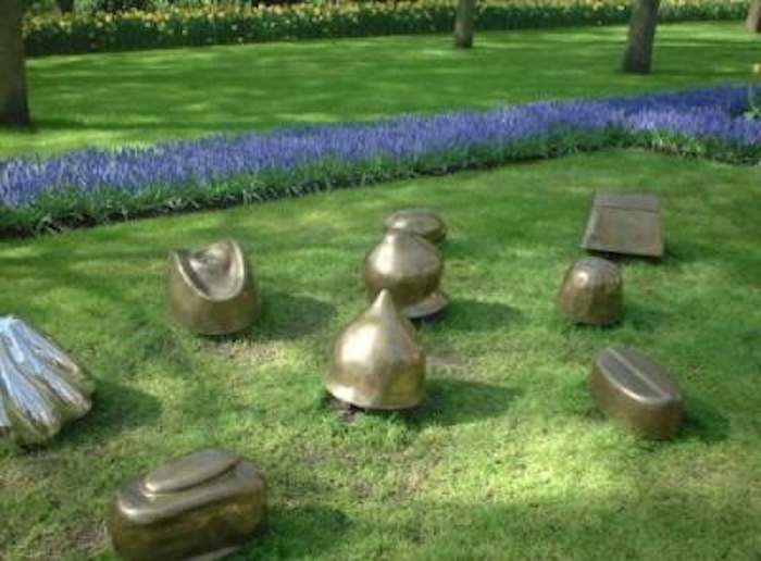 Sculptures of chocolates in the Keukenhof garden in the Netherlands. 